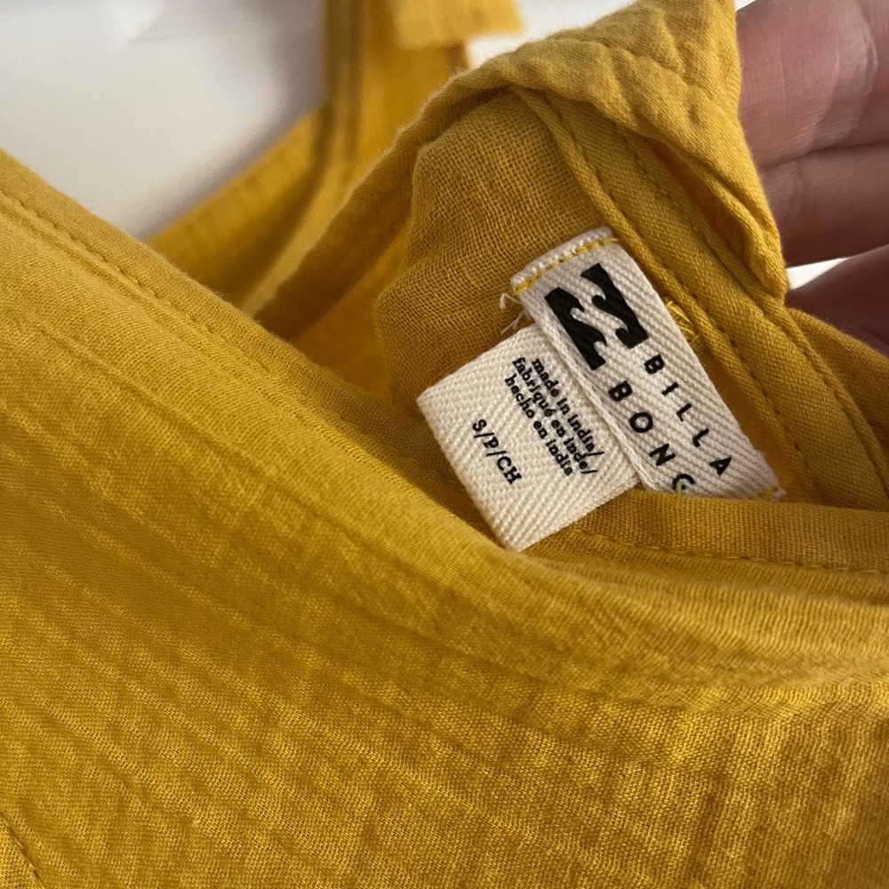 Billabong• Girl On The Run Mustard Yellow Short Overalls - Picture 10 of 16
